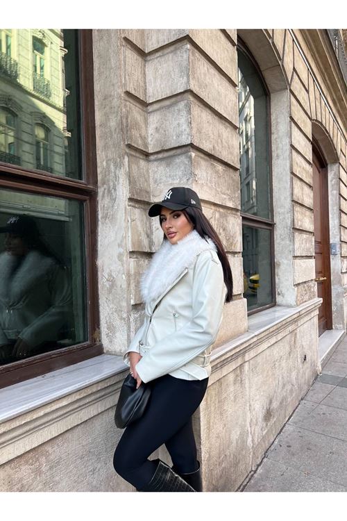 Çıkarılabilir Kürk Yakalı Deri Mont