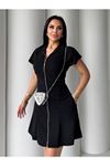 Zipper Front Polo Collar Dress – Sleek, Modern & Stylish