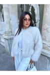 Bisiklet Yaka Lolita Kürk Mont