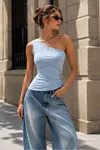 Ribana Kumaş Tek Omuz Toka Detay Bluz-Bebemavi